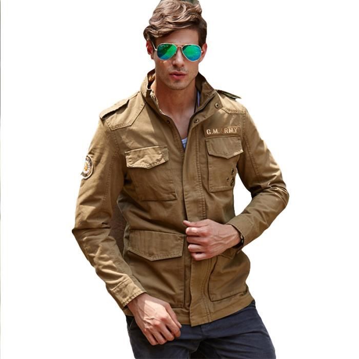 Veste homme cargo Mince avec revers
