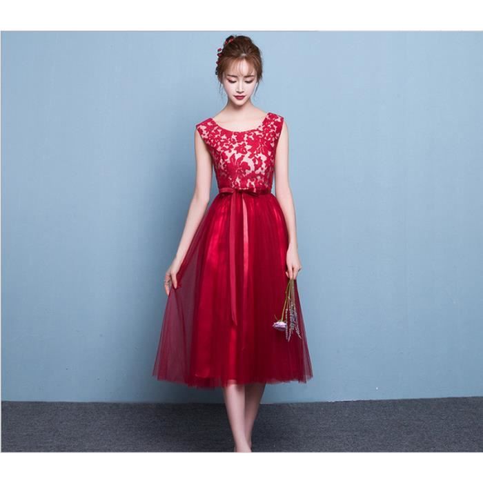 Huixin Robes De Soiree Pour Femmes Robe De Soiree En Dentelle En Tulle Robe Vestido En Mousseline De Soie Robe De Soiree En Robe Rouge Achat Vente Robe De Ceremonie Cdiscount