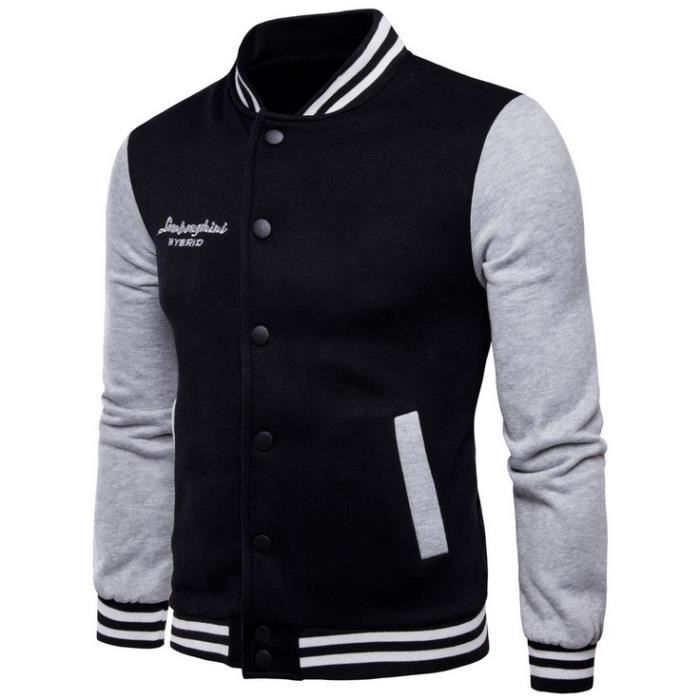 Veste Homme sport en col standup Casual Vetement Masculin Mode de plus de velours noir Noir Noir Cdiscount Pret a Porter