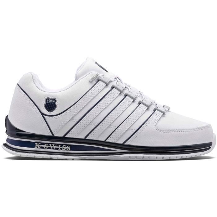 K-SWISS Baskets K-Swiss Rinzler - Homme - Cuir - Blanc - Ornements en métal