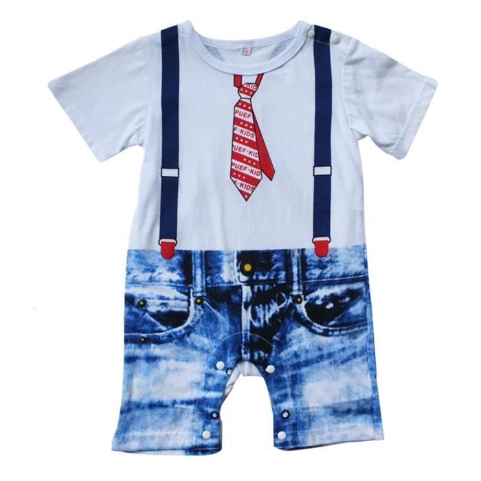 Minetom 0 24 Mois Bebe Garcon Vetements Bodys Et Combinaisons Costume Gentleman Chemise Coton Bretelles Avec Bowknot Bebe Puericulture Bebe Garcon 0 24m