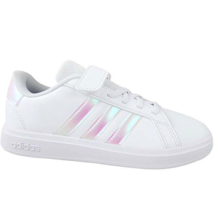 Adidas Baskets - ADIDAS - Grand Court 2.0 - Enfants - Lacets élastiques - Sangle auto-agrippante - Holographiques