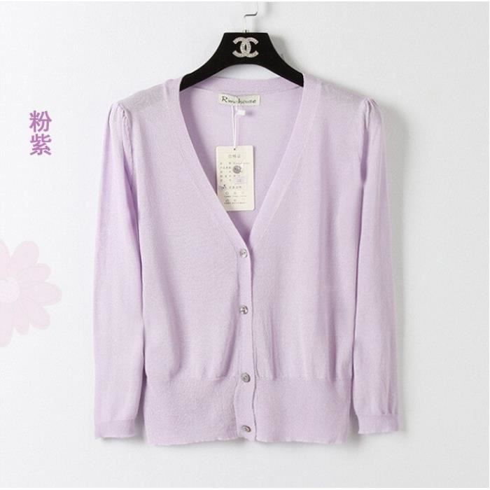 Gilet Cardigan Femme,Cardigans courts en soie glacée pour femmes