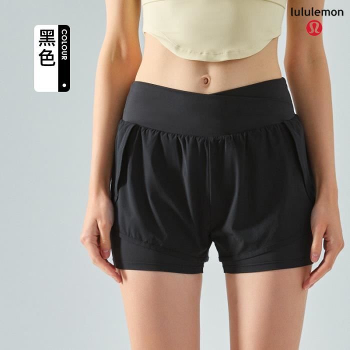 Short De Yoga Femme - Fitness Course Training - Taille élastique - Noir - Neuf Sans étiquette