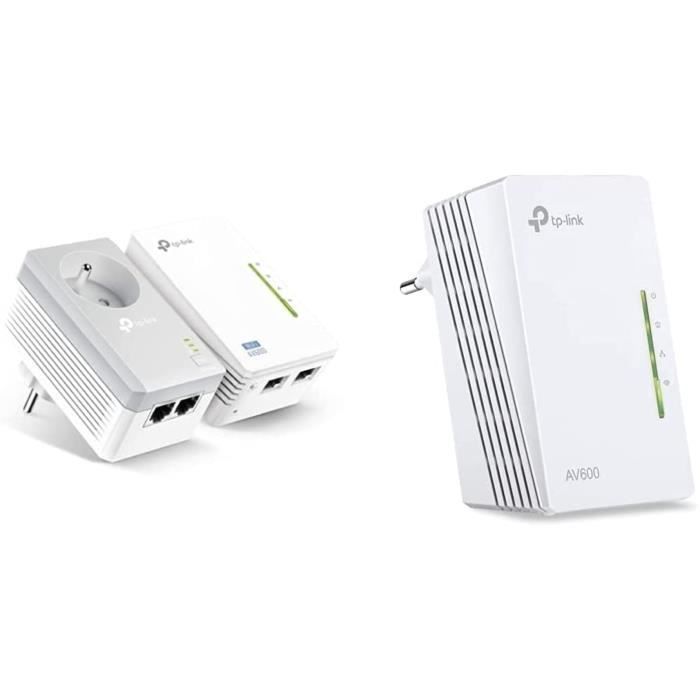 TP-Link CPL WiFi 300 Mbps + CPL 600 Mbps avec Ports Ethernet et Prise  intégrée, Kit de 2 & TL-WPA4220 CPL 600 Mbps WiFi 300 Mbps, 2 - Cdiscount  Informatique