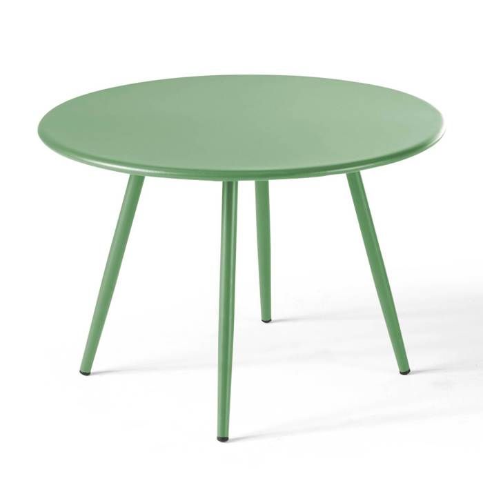 Table basse de jardin ronde en métal vert cactus 50 cm Palavas Oviala Table basse de jardin ronde en métal vert cactus 50 cm Palavas Oviala