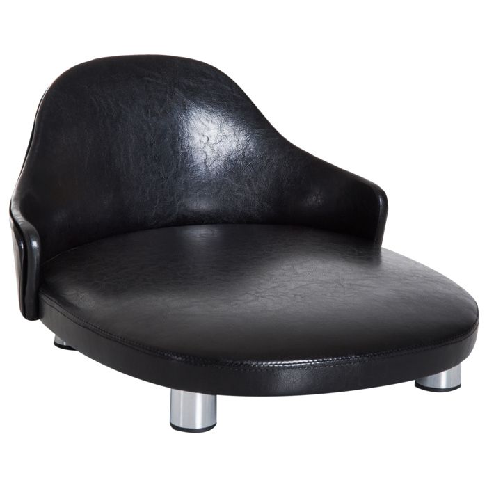 canape meridienne design contemporain chiens chats 60l x 49l x 31h cm pieds metal revetement similicuir noir 20 60x49x31cm noir cdiscount maison