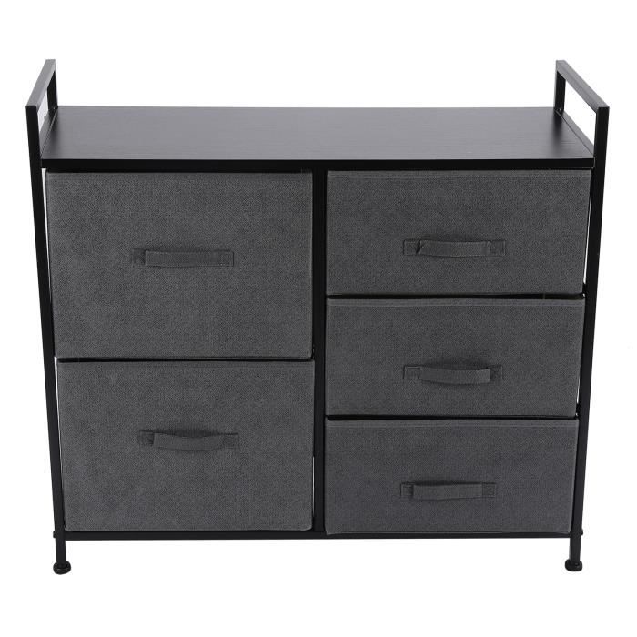 Etagère de rangement Armoire tissu étagère commode Pwshymi Noir