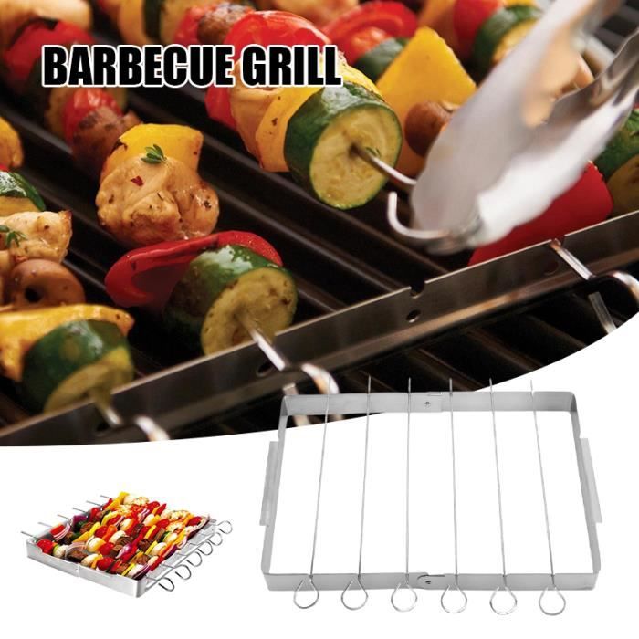 Weber - Kit Brochettes Barbecue (5 Brochettes Support) - En Acier Inoxydable - Compatible Barbecues Charbon 57cm Et Gaz Série Q2000 - Lavable Au Lave-vaisselle