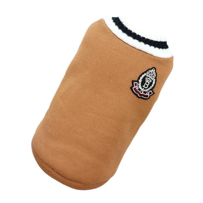 Meilleurs prix pour Pull en tricot pour chien - SALUTUYA - Style universitaire - Col en V - Kaki