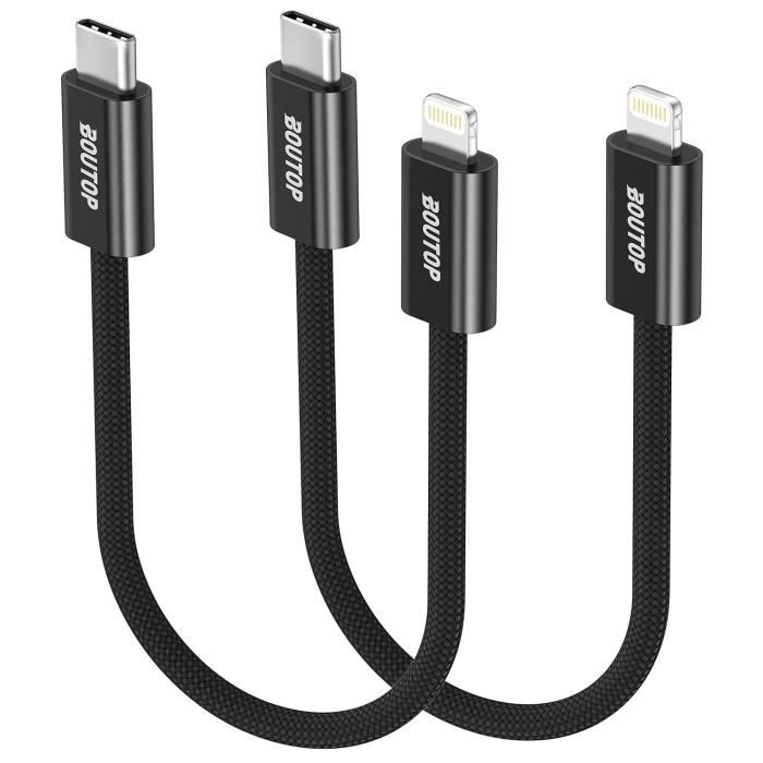 Câble USB-C Vers Lightning MFi [Lot De 3, 1m] - Charge Rapide PD 20W Pour IPhone 14/13/12/11 Etc. - Transfert Données