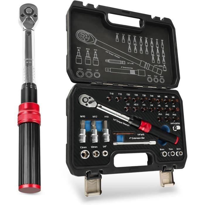 QPKING Clé Dynamométrique 1/2 3200 N.m Avec 3 Douilles Extracteur D'Écrou Voiture - Multiplicateur De Couple