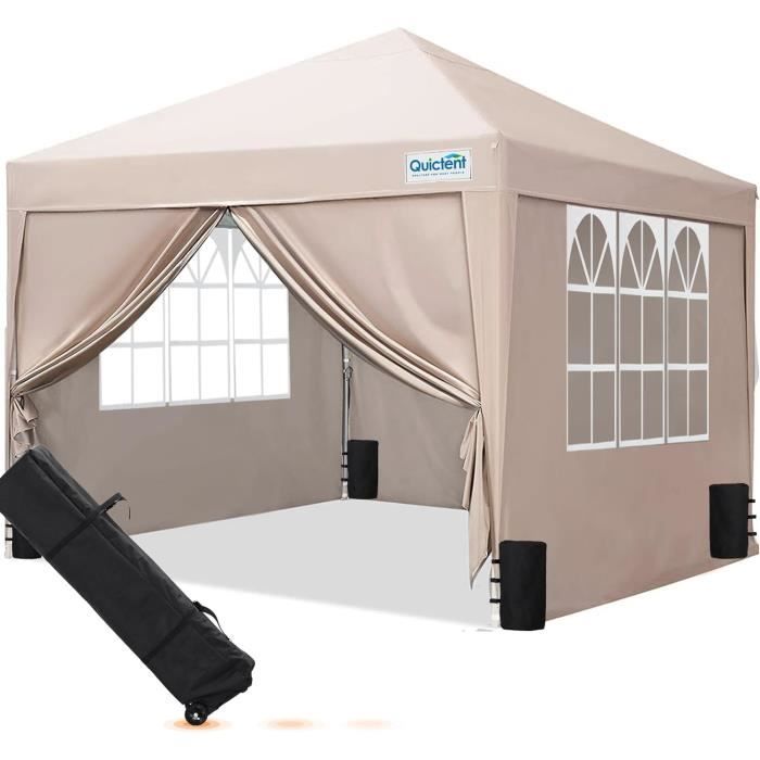 Lot De 2 Parois Latérales Pour Tonnelle 3x2 M - Imperméables, Sans Fenêtres - Fixation Par Scratch - 3