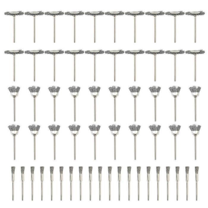 Brosse Métallique Pour Touret à Polir - 5 Outils De Polissage En Acier, Dorée, Pour Perceuse, Meuleuse