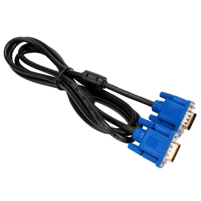 1 8 M Noir Cable Bleu Connecteurs 15 Broches Vga M A M Cable Video Cable Tv Video Son Avis Et Prix Pas Cher Cdiscount