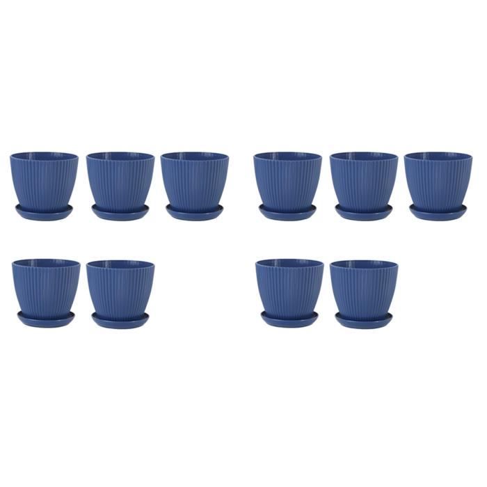 Lot De 2 Plateaux De Drainage Rectangulaires Pour Plantes - 48x15x2,5 Cm - Plastique Bleu - Protection Contre L'humidité
