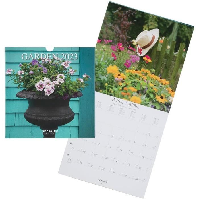 Draeger Paris 1886 Calendrier Mural Déco 29x39cm 2025 - 7 Langues - Photos Détachables - Thème Monet