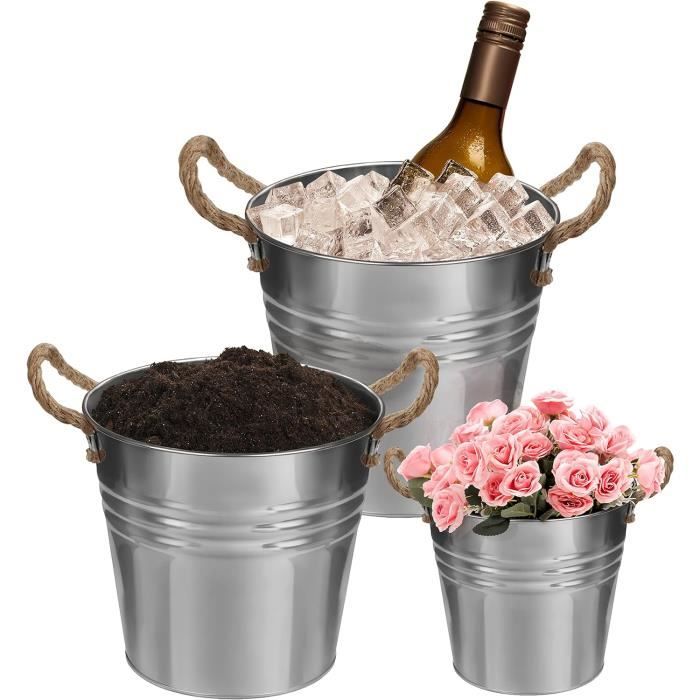 Lot De 3 Arrosoirs Décoratifs En Métal Argenté - 550 ML - Style Vintage - Pour Décoration Intérieur/Extérieur