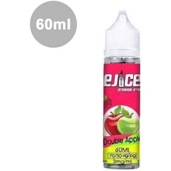 60ml 3mg DOUBLE POMME Eliquide pour Cigarette Electronique Vape