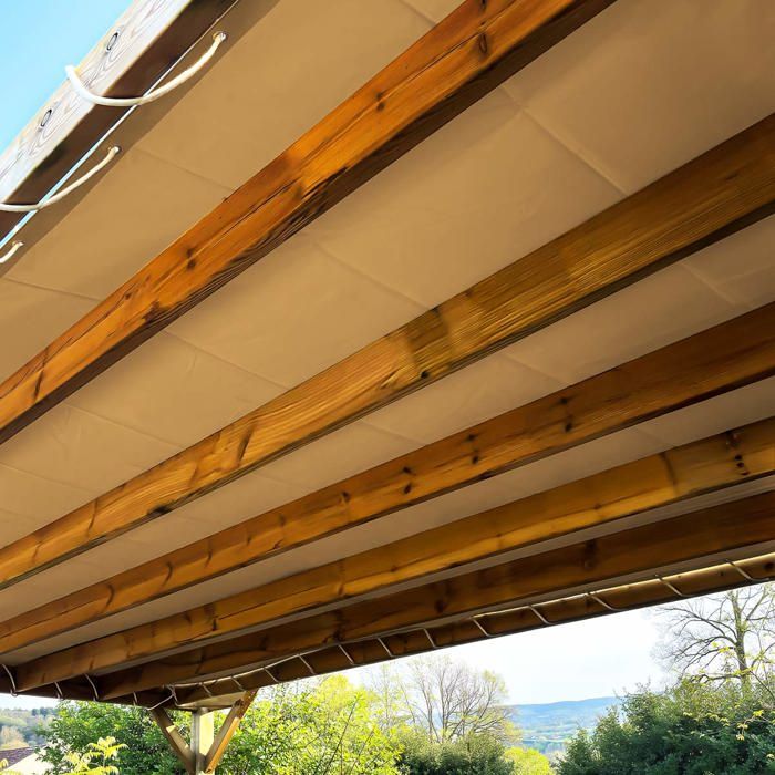 Telo per Pergola Avorio 3x6 m - Garantia de 10 anni TECPLAST - XP640PR - Copertura per Gazebo o Pergolato impermeabile in PVC - Prodotto in Francia
