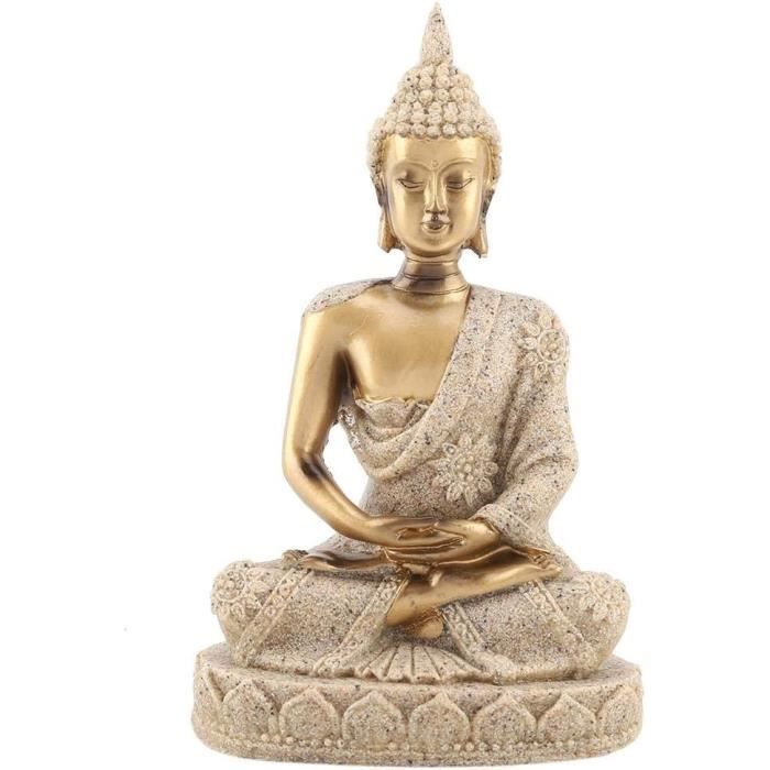 Statue Bouddha Assis Méditant – Kaarigari – Figurine Décorative Spirituelle Résine