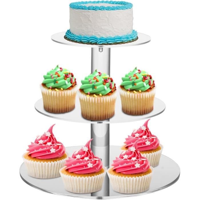 Support à Cupcakes 3 Étages En Acrylique Transparent - Présentation Élégante Pour Desserts, Figurines Et Cosmétiques