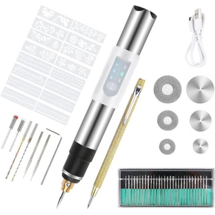 Stylo À Graver Électrique, Graveur Sans Fil, Kit D'Outils De Gravure ...