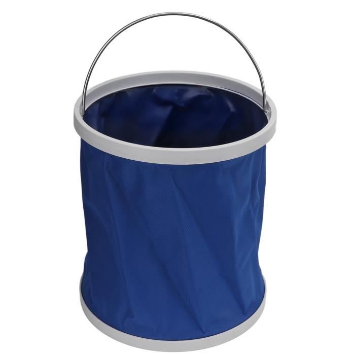 Seau Pliable Portable 8,5 Litres - Léger, étanche Avec Poignée - Pour Plage, Camping, Pêche, Jardinage, Voyage - Violet Avec Sac De Rangement - 3