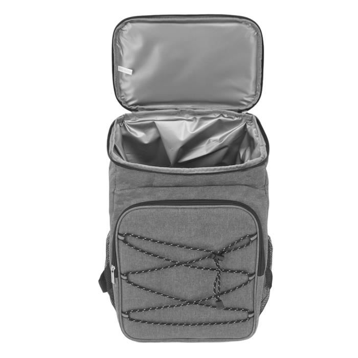 Sac à Dos Isotherme De Camping – Oxford Gris, Doublure Imperméable, Bretelle Réglable Pour Randonnée