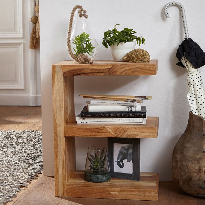 WOHNLING Acacia table dappoint en bois E Cube 44x 30 x 60 cm étagère Cube Nouveau WOHNLING Acacia table dappoint en bois E Cube 44x 30 x 60 cm étagère Cube Nouveau
