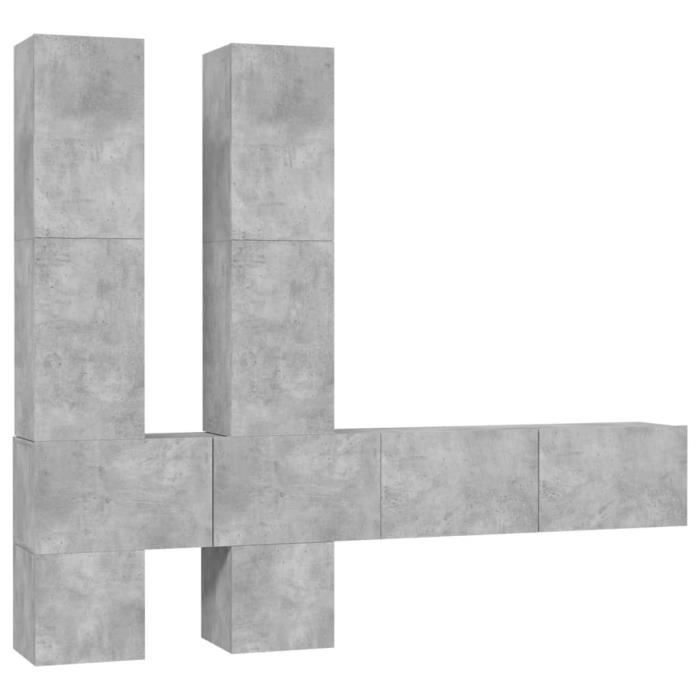 meuble tv mural gris béton bois d'ingénierie hao-0f0608013114569