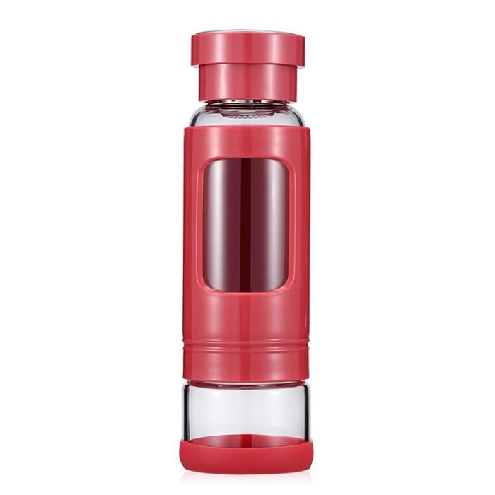Gourde,Bouteille d'eau en verre de haute qualité, avec filtre à thé