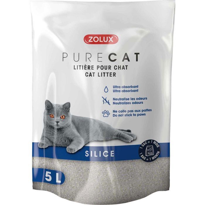 Comparer les prix de Litière Silice Nature Purecat 5 Litres