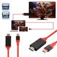 XCSOURCE 2m USB 3.0 Type C vers Câble Adaptateur HDMI HD 4K Support vers Projecteur HDTV Rouge AC1062-1