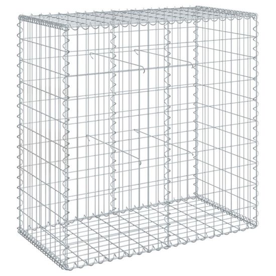 VidaXL Mur à Gabion Avec Couvercles Acier Galvanisé 100x20x100 Cm Pour Jardin Et Terrasse