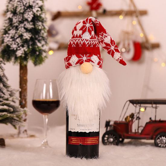 Lot De 3 Housses De Bouteille De Vin De Noël Mignonnes Pour Decoration De Vin De Noel Poupee De Pere Noel Sans Visage Decoration De Fete De Noel 98828842