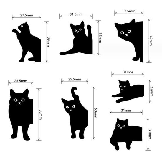 14 Marque-pages Aimantés Forme Chat - Lot De Signets Clips Pour Livres - Cadeau Lecture