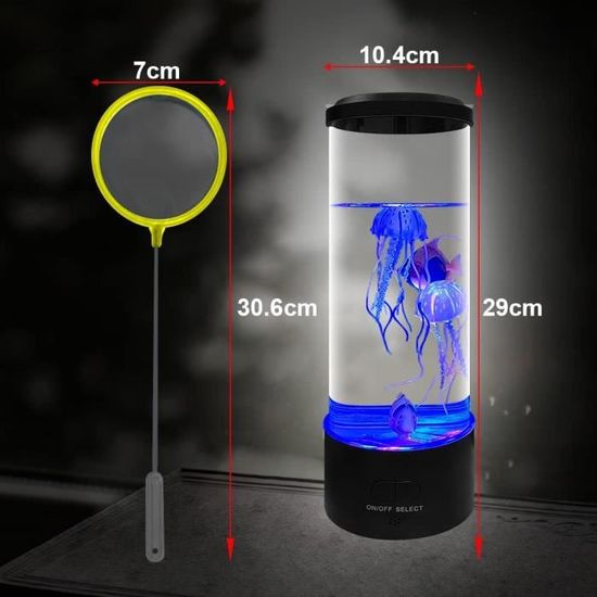 Lampe à Lave - lampe Méduse lumineuse Aquarium lampe d'ambiance avec  Télécommande - 4 Modes - Cdiscount Maison