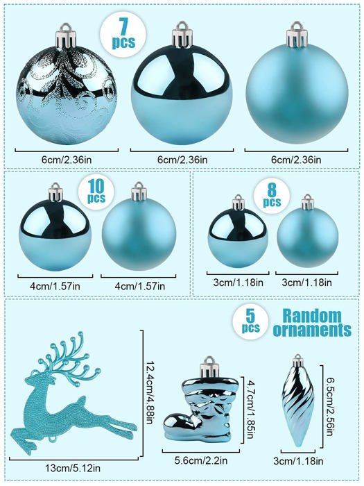 Lot De 30 Boules De Noël Peintes à La Main Pour Sapin De Noël