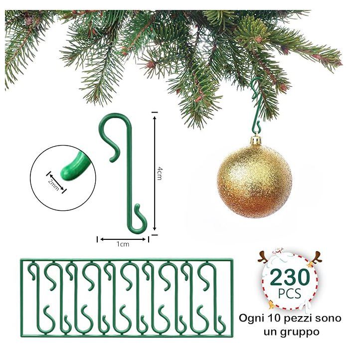 Augshy 240Pcs Crochets Boules De Noël En Métal Avec Boîte De Rangement