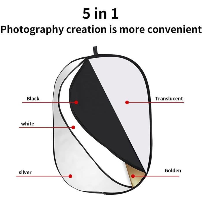 Réflecteur De Lumière 3 En 1 En Carton - Format A3 (29,7 X 42 Cm) - Couleurs Blanc, Noir, Argent - Pliable Pour Photos Studio Et Produits
