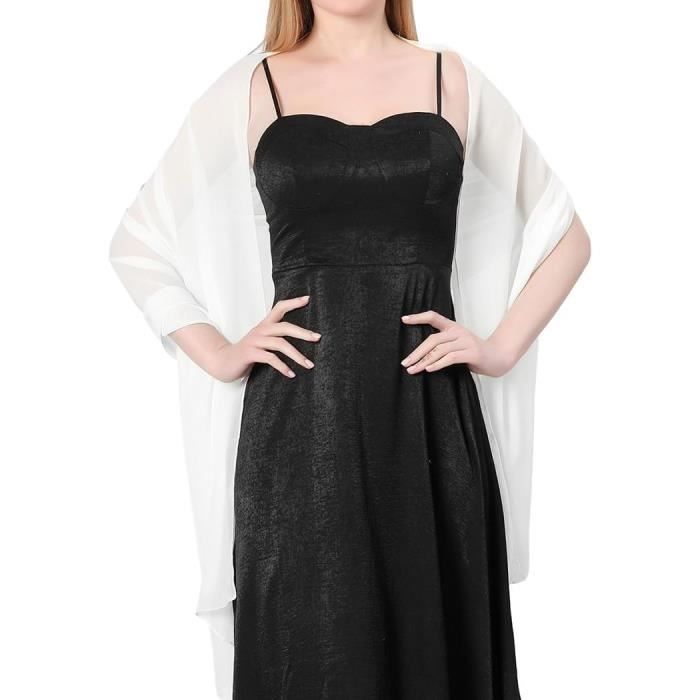 Châle Mariage Femme – Mousseline Soie 175x70 Cm – Élégant Pour Robe De Soirée