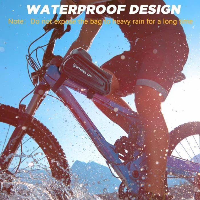 Sacoche Cadre Vélo TAIKOUL 2L – TPU Tactile, Imperméable, Pare-soleil 3D, Bandes Réfléchissantes, Compatible Téléphone <7 Pouces
