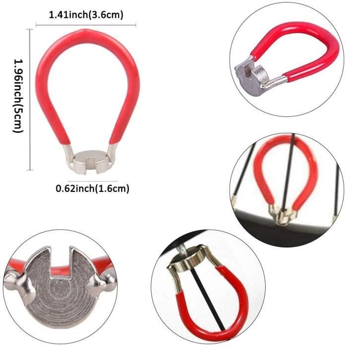 Trousse Outils Vélo Kit Outils Rayons Vélo 7 Pièces - Clés à Rayons, Levier Pneu Et Clé Allen Pour Réparation Roue