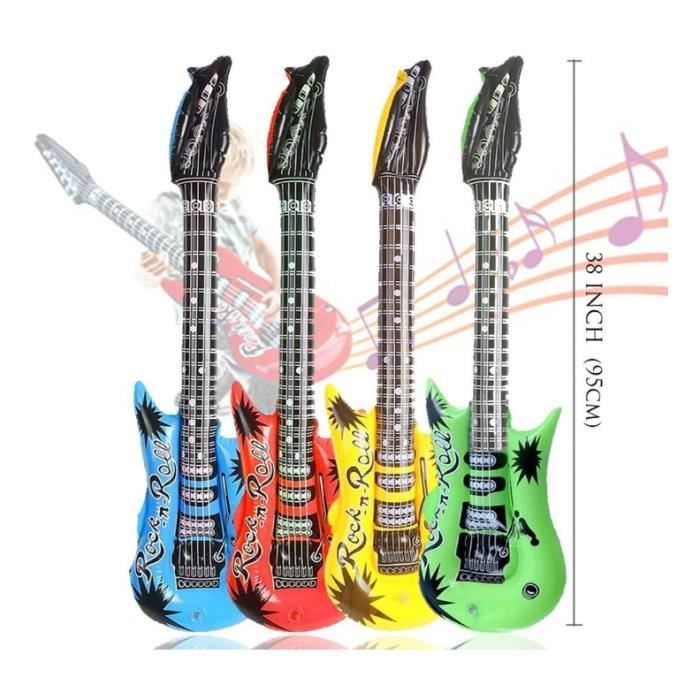 Set Gonflable Rock Star – 18 Pièces : Guitares, Micros, Saxophone, Lunettes – Fête Cosplay