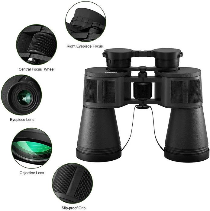 Jumelles 20x50 Compactes Et étanches Avec Prisme BAK4 - Idéales Pour Observation Nature, Chasse Et Voyages - Inclut Adaptateur Smartphone