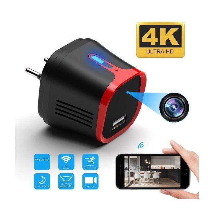 Multiprise caméra espion cachée Wifi Vidéo HD et son et 2 ports USB - Équipements et sécurité pour la maison | fnac Belgique