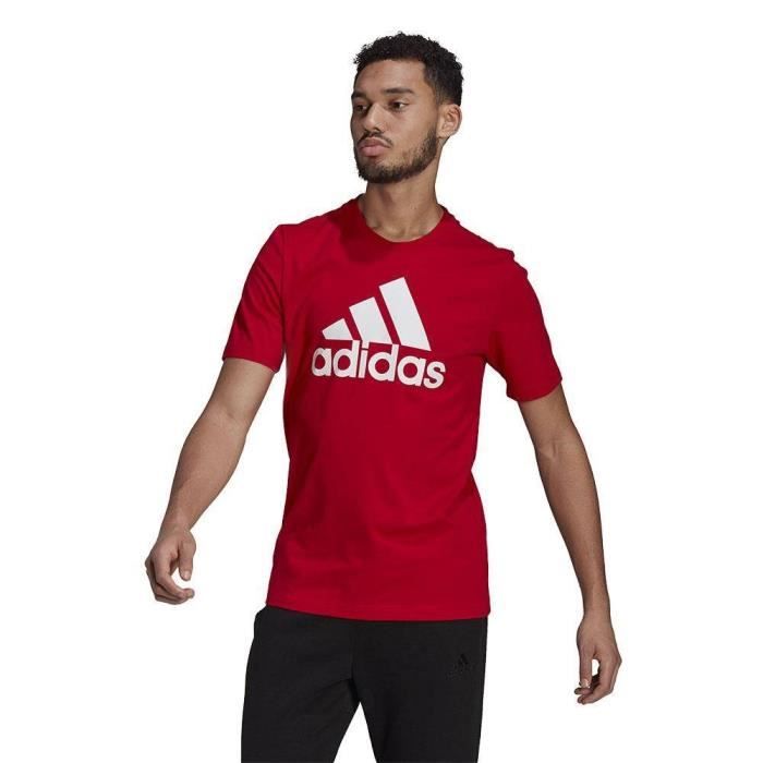 Tee shirt adidas rouge homme on sale