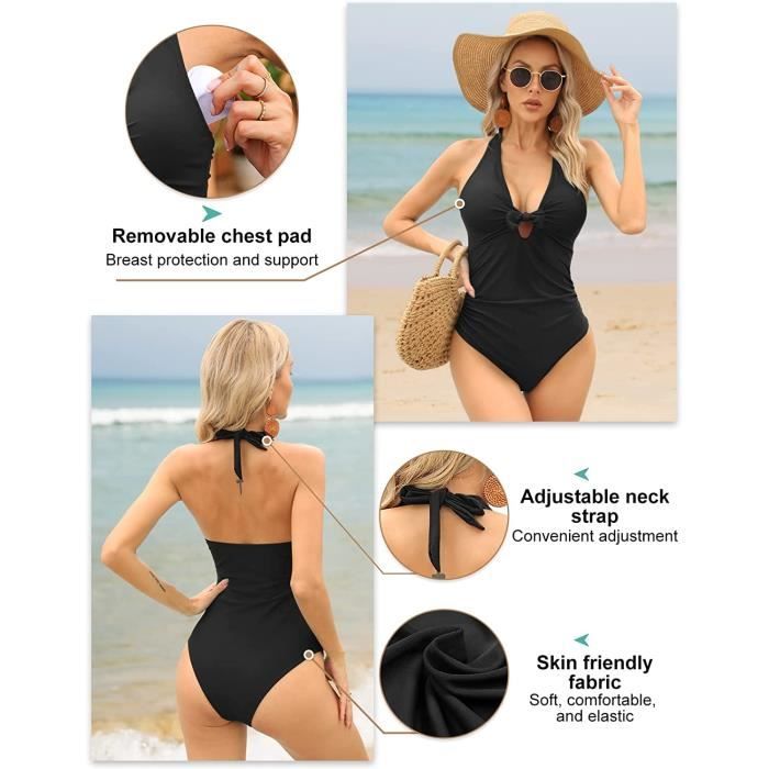 NLAND Maillot de Bain Femme 1 Pieces Ventre Plat Maillots de Bain