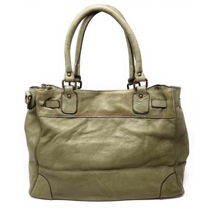 Sac a main haut de gamme cuir italien MISS JEANNE Vert olive OH MY BAG Sac a main Vert Cuir Femme Vert Cdiscount Bagagerie Maroquinerie